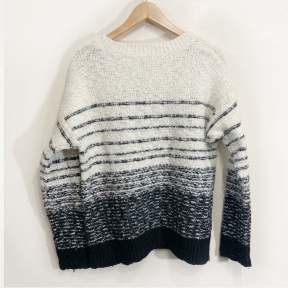 Vince Striped Wool Sweater Size Large Cream Black - Picture 3 of 9